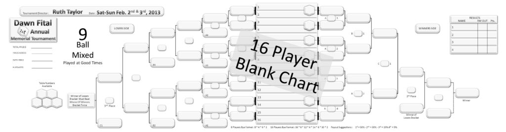 16 Player Tournament Brackets