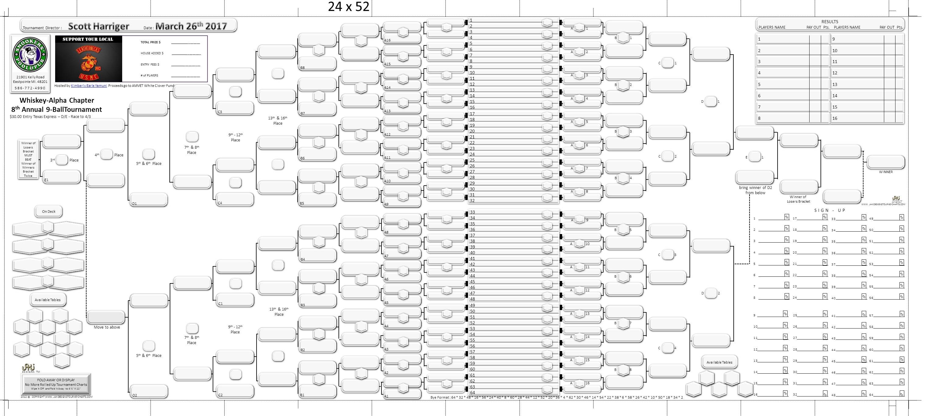 64 Player Blank Tournament Chart